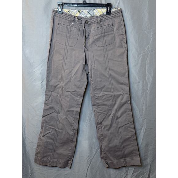 Athleta Size 10 Casual Mid-Rise Pants Pockets Tan Drawstring Waist - Picture 1 of 11